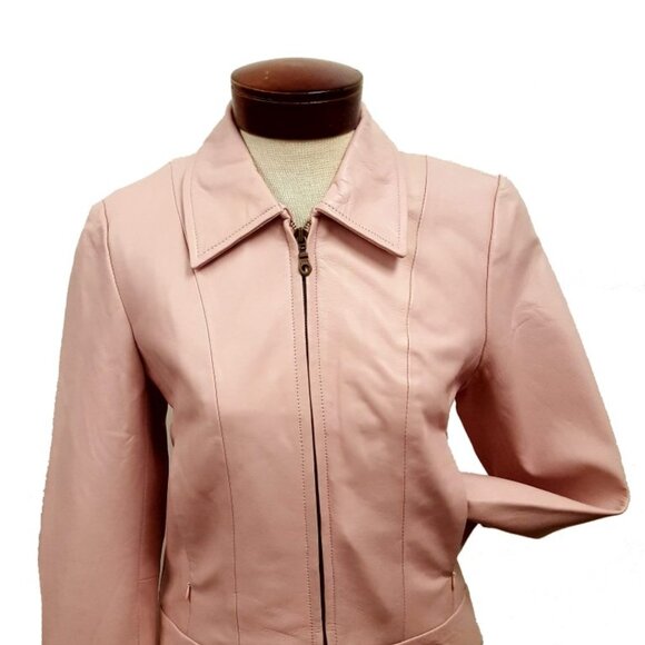 Women’s Cute Basic Nappa Leather Short Jacket 4 Color Available - Picture 7 of 12